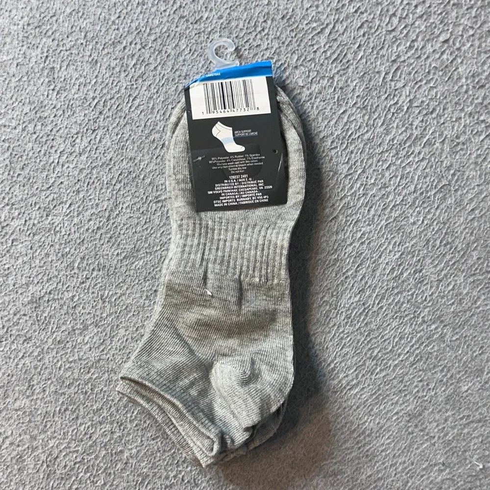 Juncture Socks Mens 6-12 Gray Athletic Low Cut 3 Pair Pack‎ Arch Support Heather